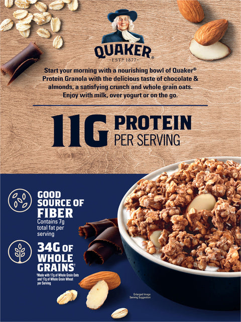 Quaker Chocolate & Almonds Protein Granola 18 OZ