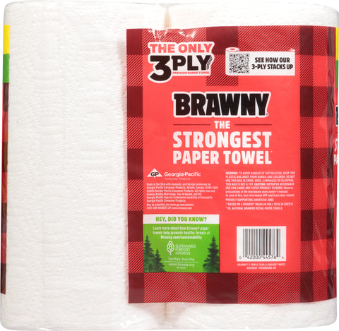 Brawny 3-Ply Tear-A-Square Paper Towels Triple Rolls 2 ea