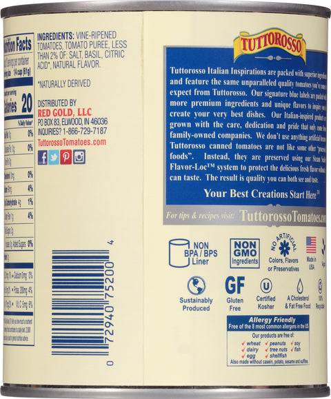 Tuttorosso Italian Inspirations Crushed Tomatoes 28 OZ
