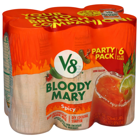 V8 Spicy Non-Alcoholic Bloody Mary Drink Mix Party Pack 6