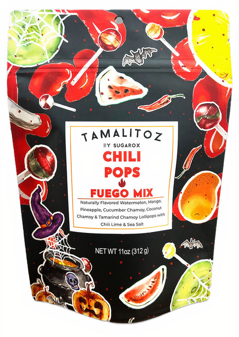 Sugarox Candy Studio Tamalitoz Chili Pops Fuego Mix  - 11 OZ 12 Pack