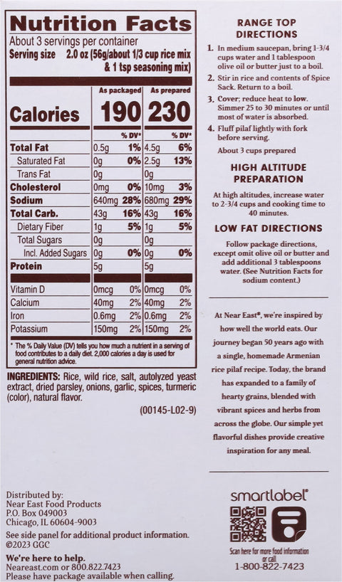 Near East Long Grain & Wild Rice Original 6 OZ