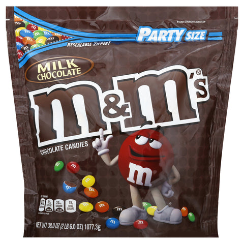 M&M's Milk Chocolate Party Size Chocolate Candies 38.0 oz - 6 Pack