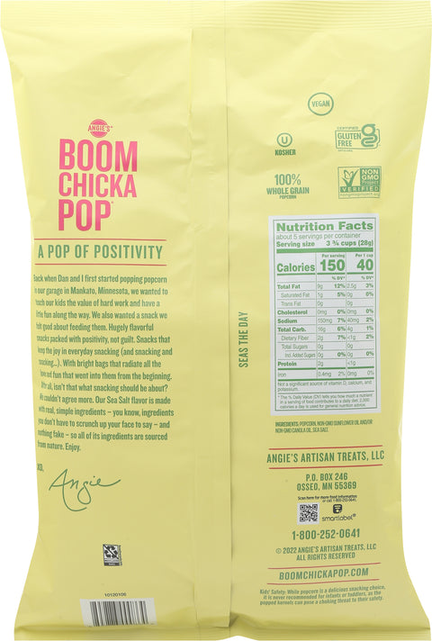 Angie's Boom Chicka Pop Sea Salt Popcorn 4.8 OZ