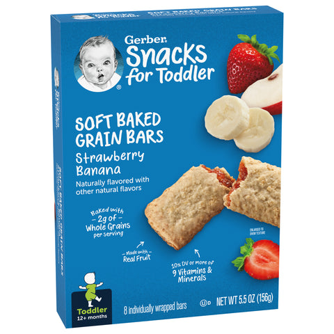 Gerber Graduates Cereal Bars Strawberry Banana 5.5 OZ