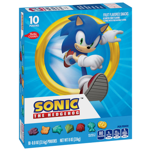 Betty Crocker Sonic The Hedgehog Fruit Snacks 8 OZ