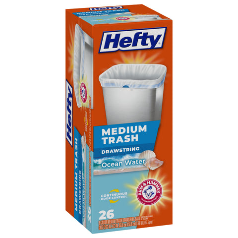 Hefty Medium Drawstring Ocean Trash Bags 26 CT