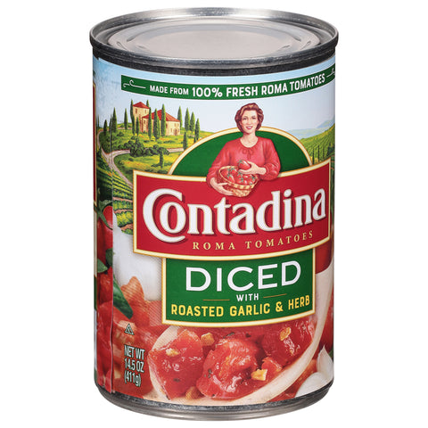 Contadina Tomatoes Diced With Roasted Garlic 14.5 OZ