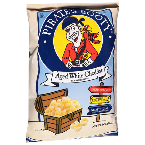 Pirate's Booty Aged White Cheddar Rice and Corn Puffs 4 OZ