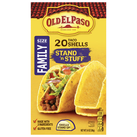 Old El Paso Stand 'n Stuff Taco Shells Family Size 20 ea - 6 Pack