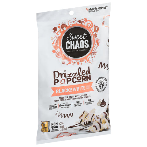 Sweet Chaos Drizzled Black and White Popcorn 5.5 oz