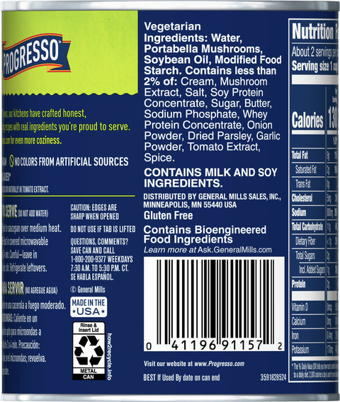 Progresso Vegetable Classics Soup Creamy Mushroom 18 OZ