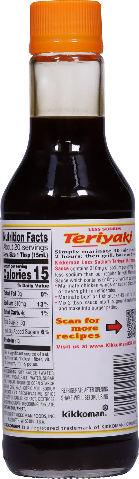 Kikkoman Teriyaki Sauce Less Sodium 10 FZ