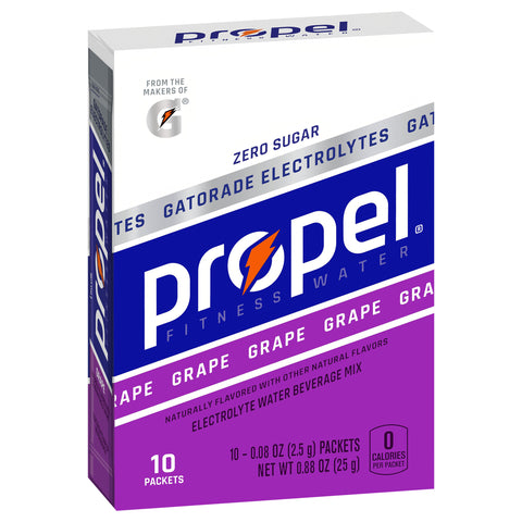 Propel Zero Sugar Electrolyte Water Beverage Mix Grape 0.88 Oz, 10 Count