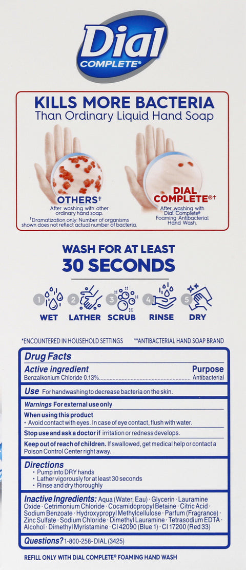 Dial Complete Foaming Antibacterial Soothing White Tea Scent Hand Wash 7.5 fl oz