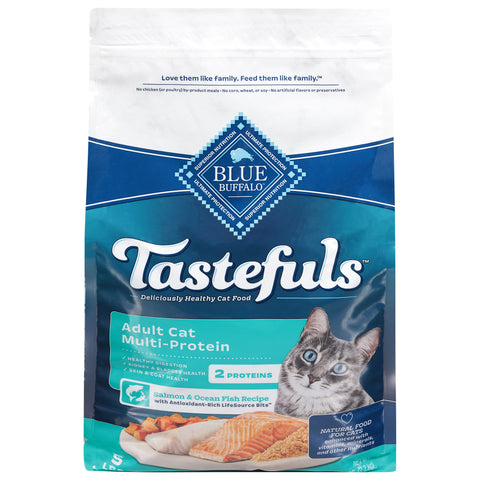 Blue Buffalo Blue Tastefuls Multi-Protein Natural Adult Salmon & Ocean Fish Recipe Food for Cats 5 lb