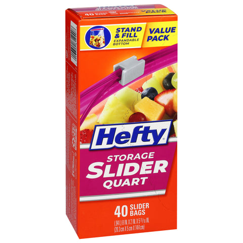 Hefty Storage Quart Value Pack Slider Bags Value Pack 40 ea