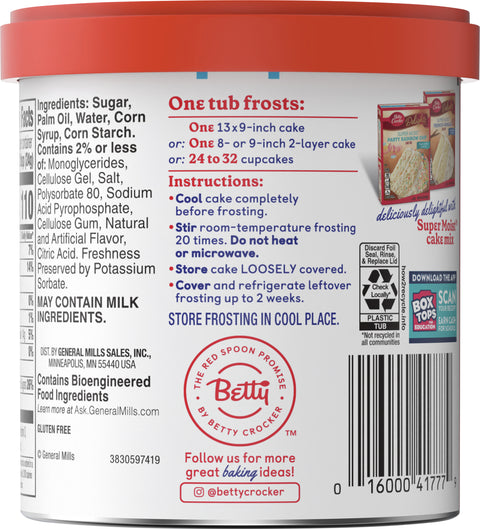 Betty Crocker Whipped Whipped Cream Frosting 12 OZ