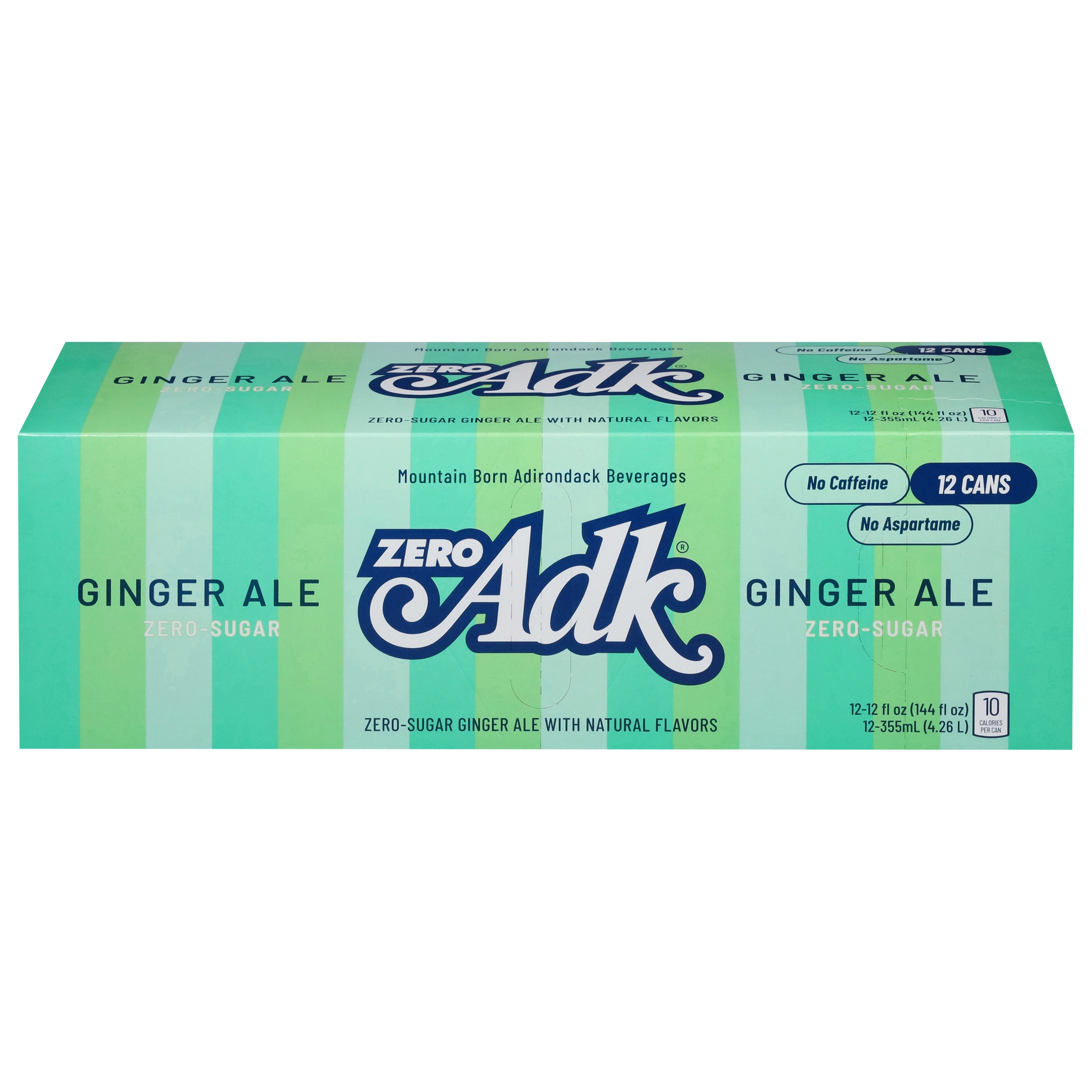 ADK Zero Sugar Ginger Ale Soda 12 - 12 fl oz Cans - 144 FZ 2 Pack