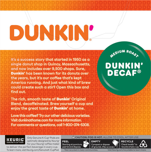Dunkin Medium Roast Decaf Kcups 11.86 OZ