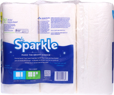 Sparkle 2 Ply Double Rolls Pick A Size Paper Towels with Thirst Pockets 6 ea