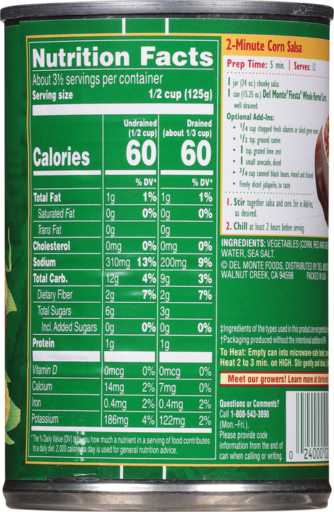 Del Monte Vegetables Fresh Cut Fiesta Corn 15.25 OZ