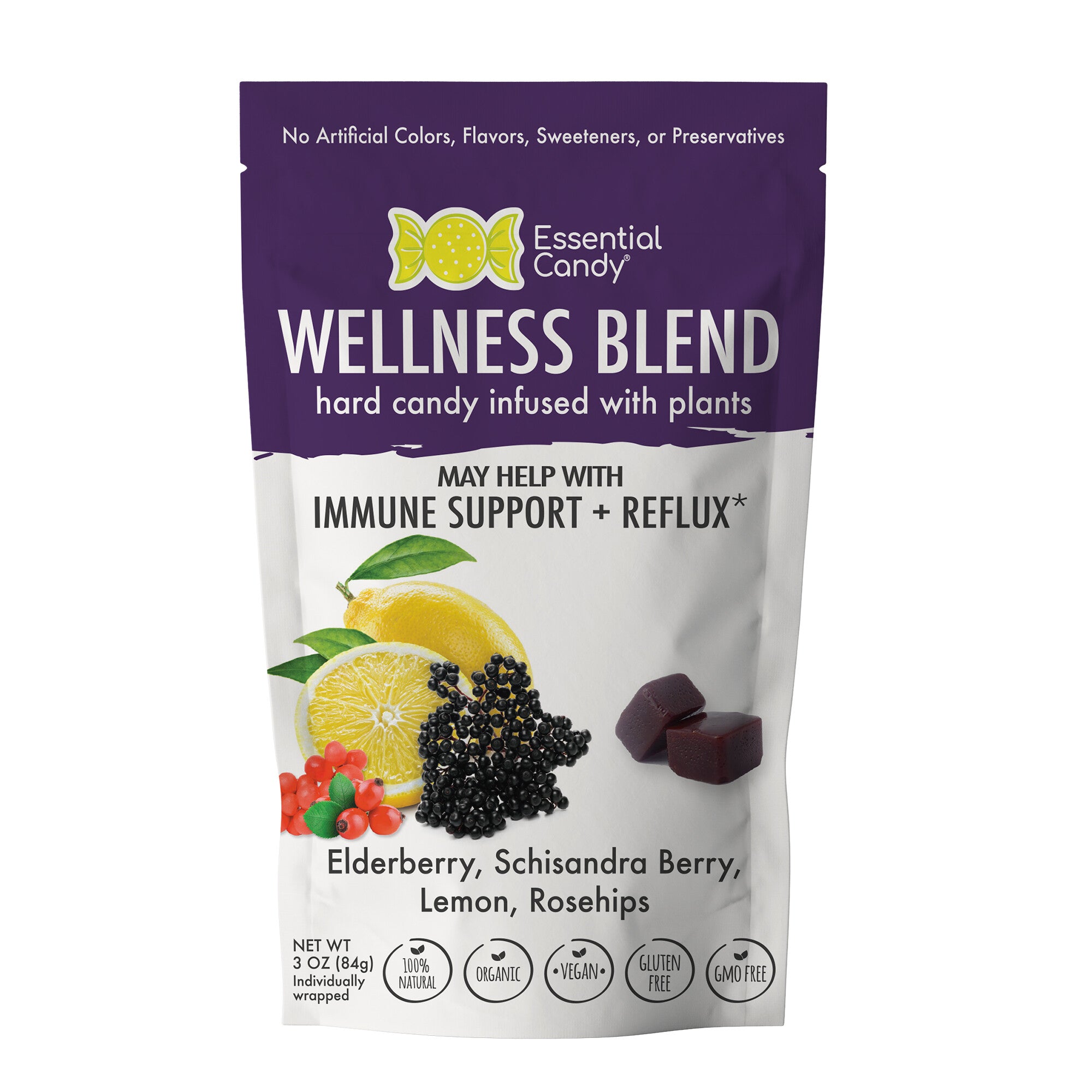 Essential Candy, Wellness Blend, Elderberry Immune, Hard Candy - 3 OZ ...