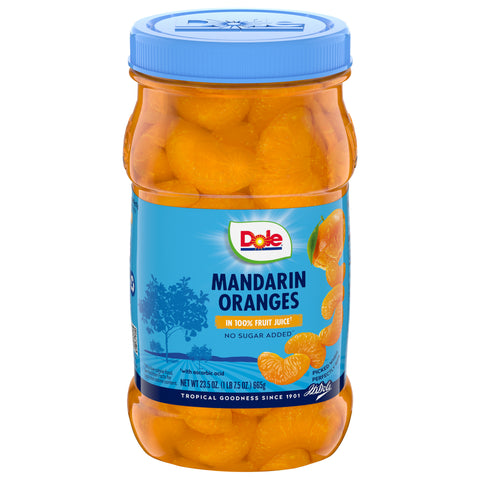 Dole Fruit Jar Mandarin Oranges In Light Syrup 23.5 OZ