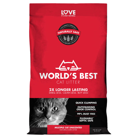 World's Best Cat Litter Multi Cat Unscented 15 LB