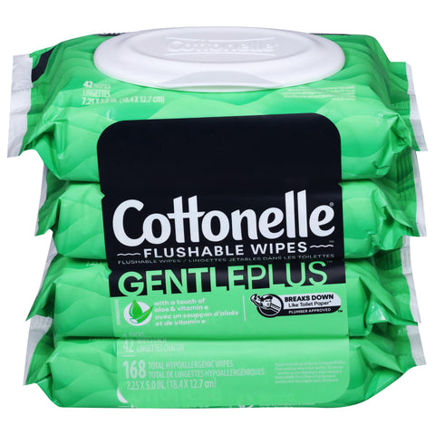 Cottonelle GentlePlus Flushable Wipes with a Touch of Aloe & Vitamin E 4