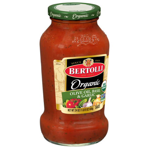 Bertolli Organic Olive Oil/Basil & Garlic Pasta Sauce 24 OZ