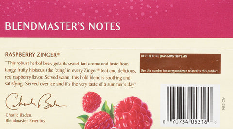 Celestial Seasonings Raspberry Zinger Herbal Tea 20 CT