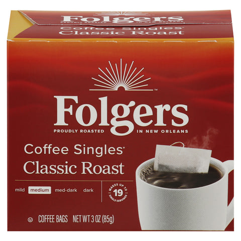 Folgers Coffee Bags Singles Classic Roast 3 OZ