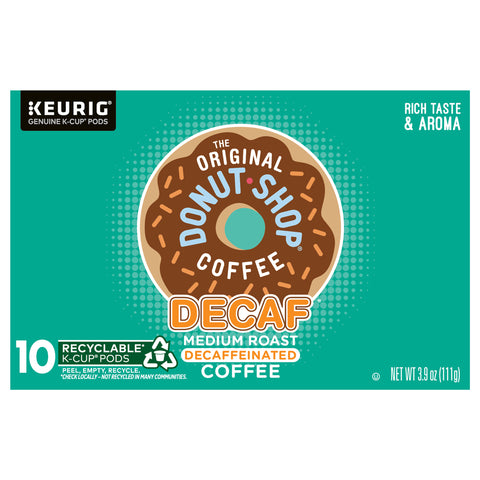 The Original Donut Shop Decaf Keurig Single-Serve K-Cup Pods, Medium Roast Coffee, 10 Count - 6 Pack