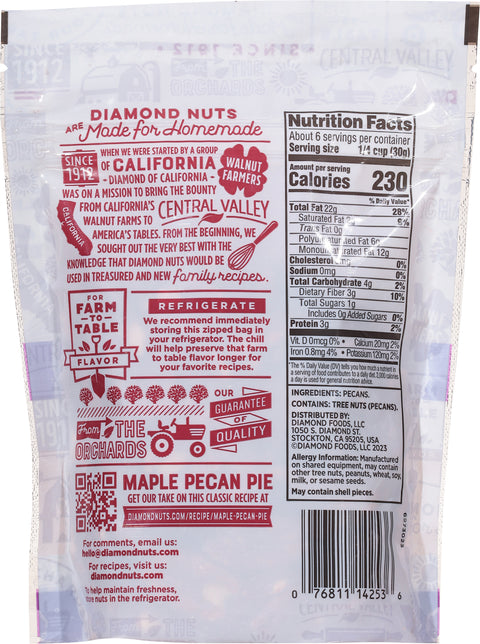 Diamond Pecan Halves 6 OZ