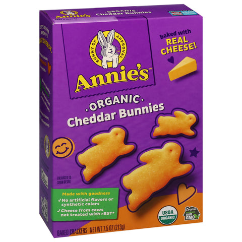 Annie's Homegrown Crackers Bunnies Cheddar 7.5 OZ