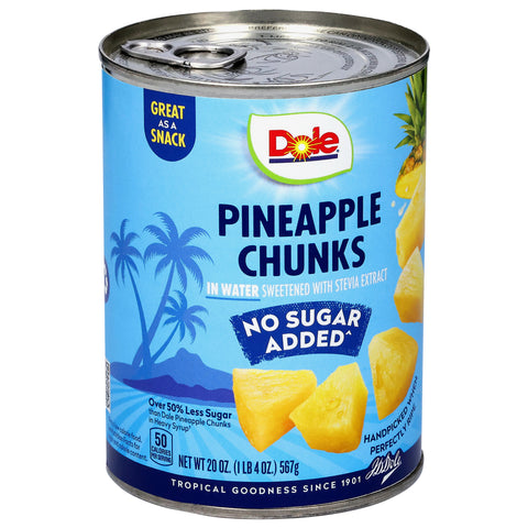 Dole No Sugar Added Pineapple Chunks 20 oz