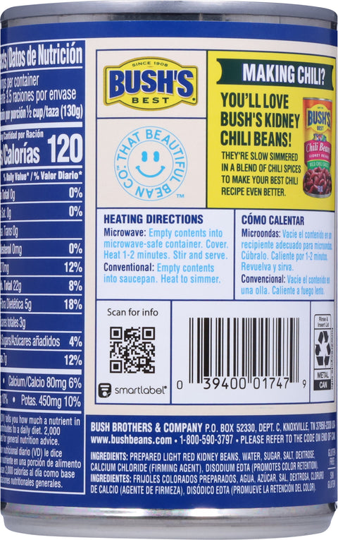 Bush's Beans Light Red Kidney Beans 16 OZ