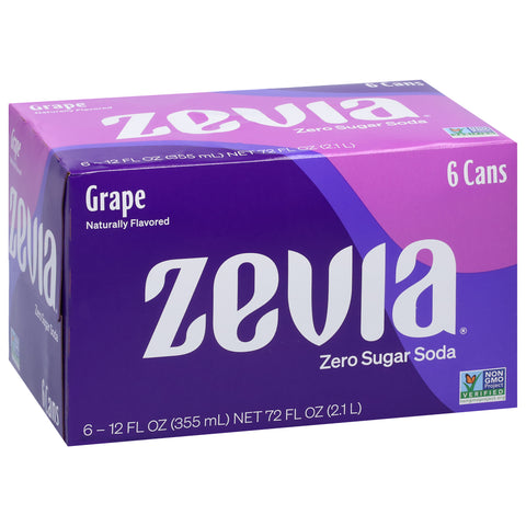 Zevia Zero Sugar Grape Soda  72 FZ