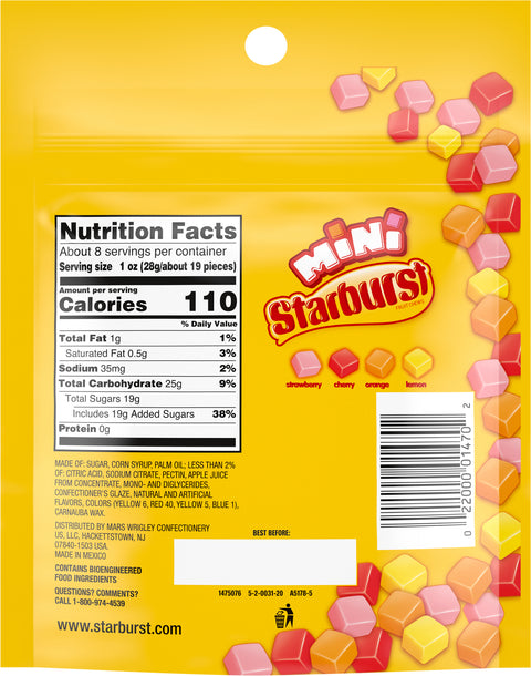 Starburst Mini Fruit Chews Original Grab N Go Size 8 OZ