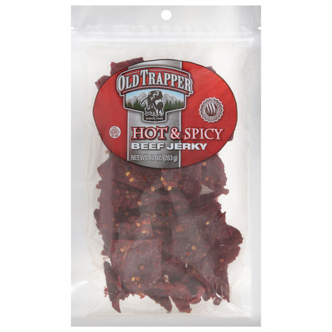 Old Trapper Hot + Spicy Beef Jerky 10 oz - 8 Pack