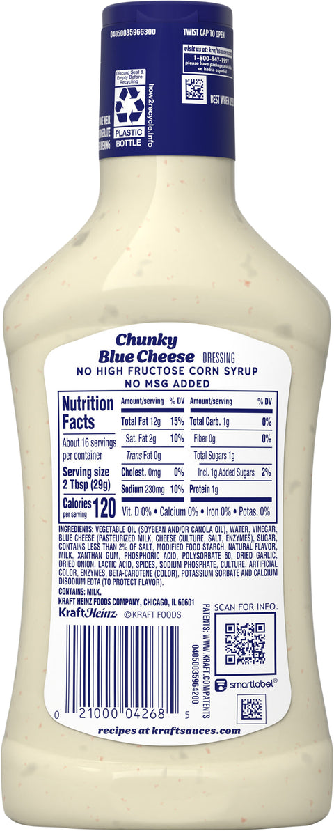 Kraft Chunky Blue Cheese Dressing 16 FZ