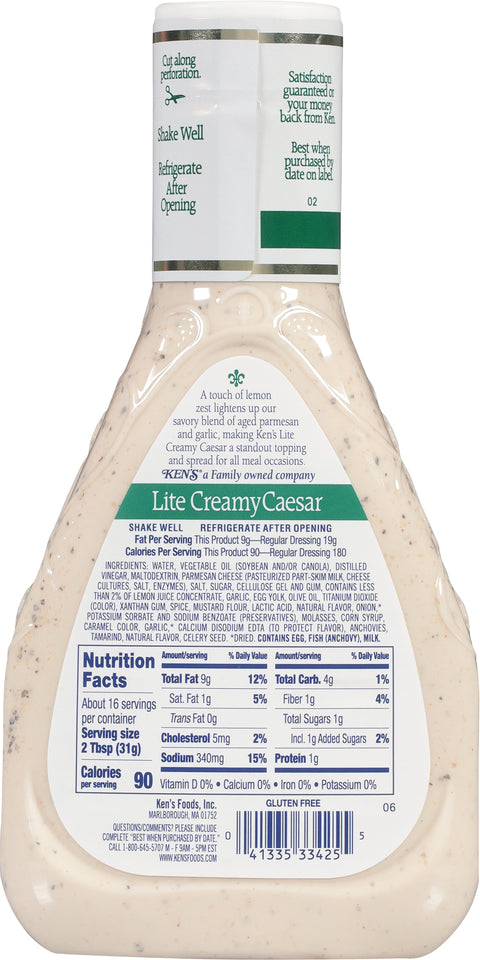 Ken's Steak House Creamy Light Caesar Dressing 16 FZ