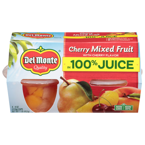 Del Monte Fruit Cups Cherry Mixed 16 OZ