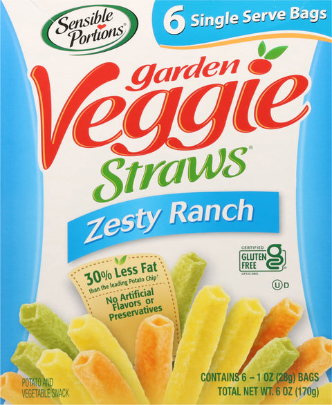 Sensible Portions Zesty Ranch Garden Veggie Straws 6 OZ