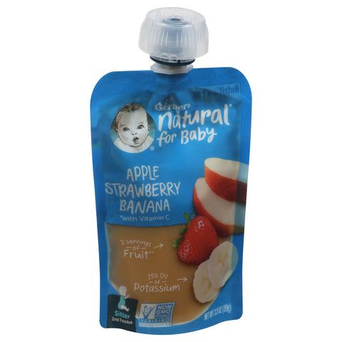 Gerber 2nd Foods Apple Strawberry Banana 3.5 OZ