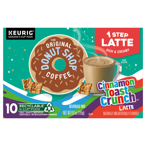 The Original Donut Shop One Step Cinnamon Toast Crunch Latte, Keurig Single Serve K-Cup Pods, 10 Count - 6 Pack