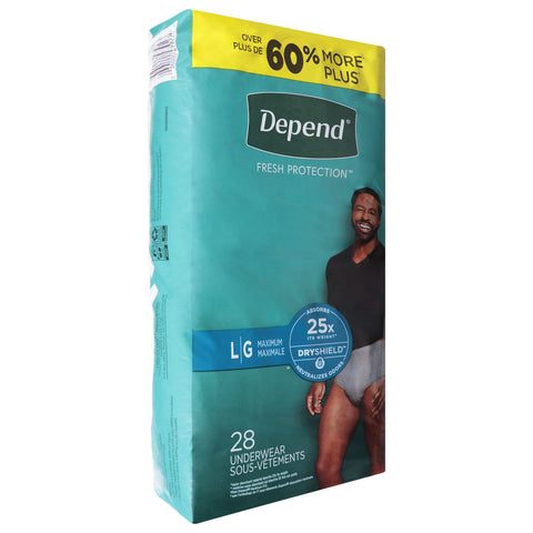 Depend Fresh Protection Maximum Underwear Men L 28 ea