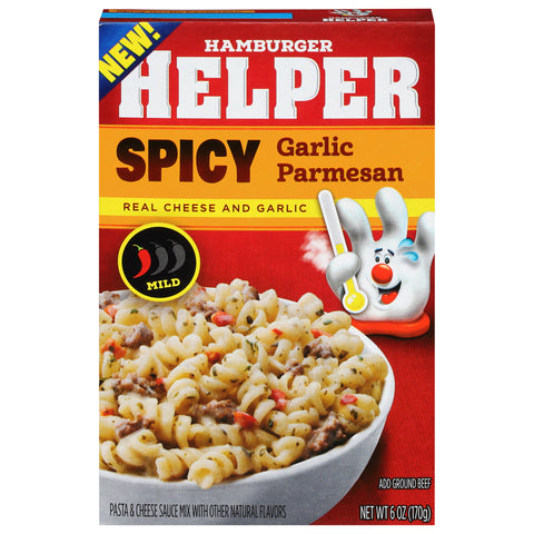 Hamburger Helper Mild Spicy Garlic Parmesan Pasta & Cheese Sauce Mix 6 oz - 12 Pack