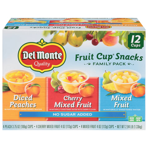 Del Monte Family Pack Fruit Cup Snacks 12 ea - 1 Pack